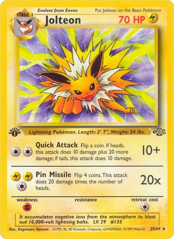 Jolteon (20) (20/64), Jungle — Pokémon card price