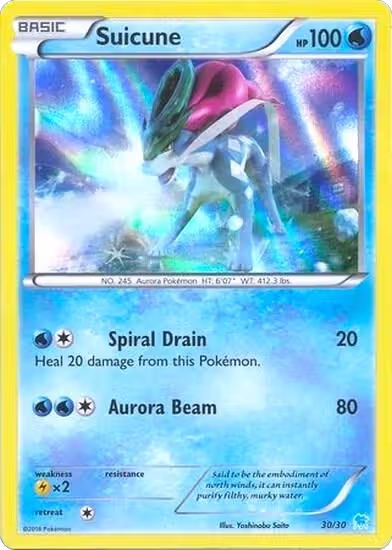 Suicune (30 - Holo) (30/30), XY Trainer Kit: Pikachu Libre & Suicune — Pokémon card price