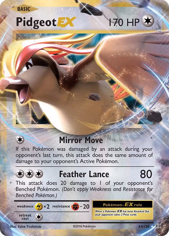 Pidgeot EX (64/108), XY - Evolutions — Pokémon card price