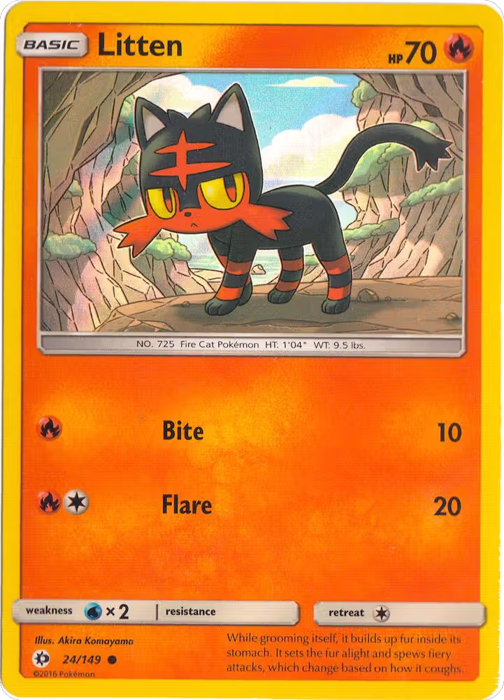 Litten - 24/149 (Water Web Holo) (024/149), Miscellaneous Cards & Products — Pokémon card price