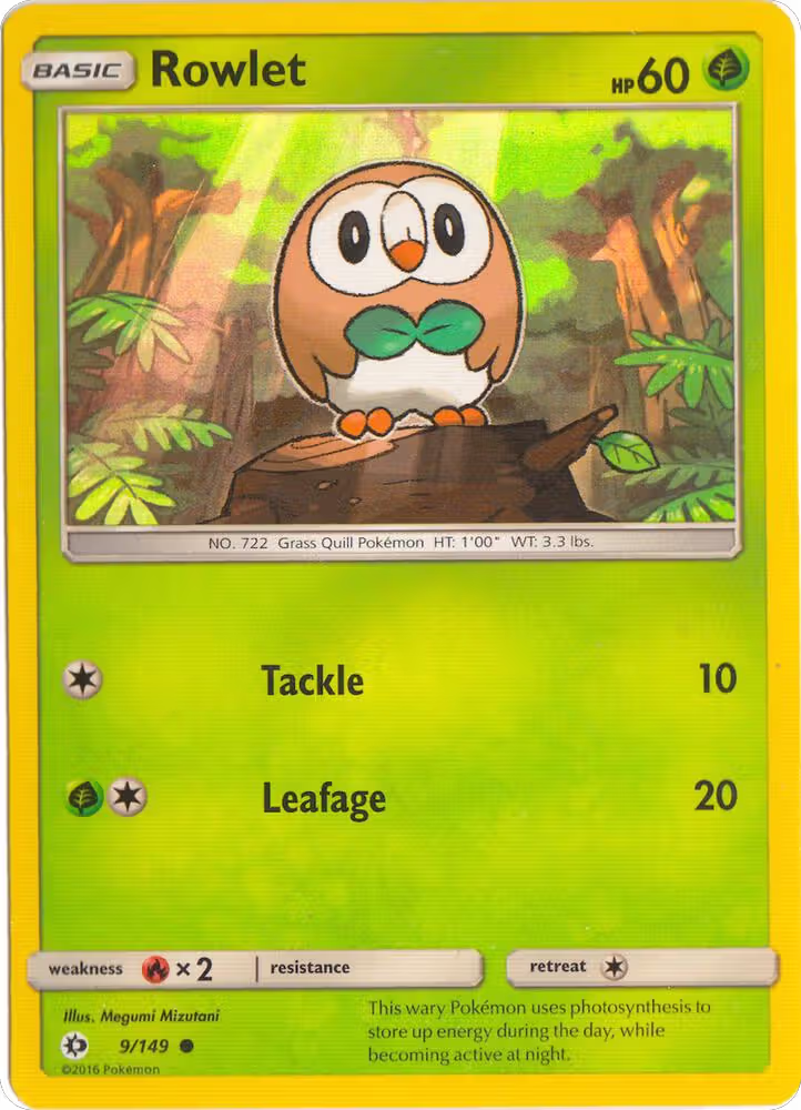 Rowlet - 9/149 (Water Web Holo) (009/149), Miscellaneous Cards & Products — Pokémon card price