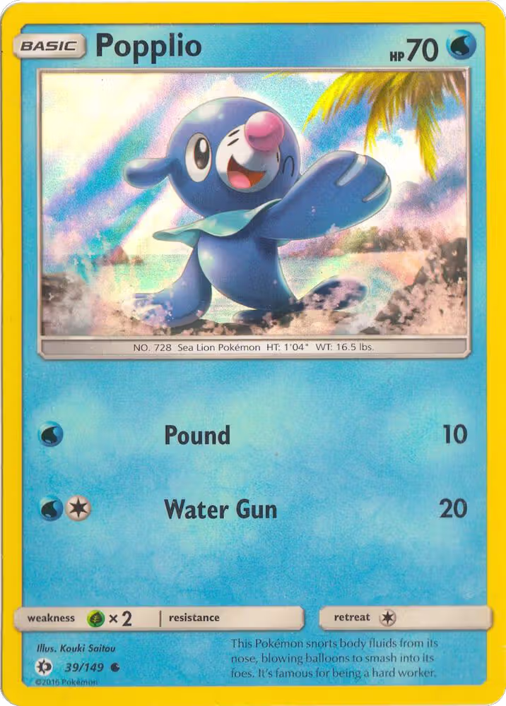Popplio - 39/149 (Water Web Holo) (039/149), Miscellaneous Cards & Products — Pokémon card price