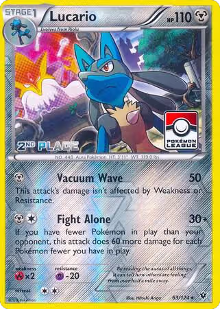 Lucario - 63/124 (Pokemon League) [2nd Place] (063/124), League & Championship Cards — Pokémon card price