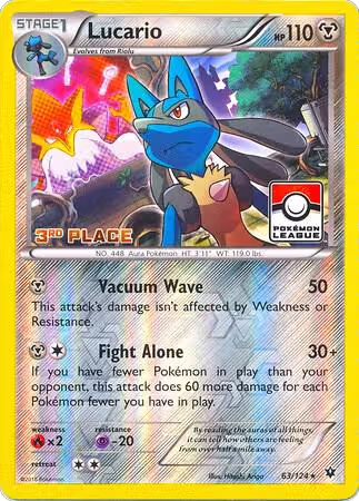Lucario - 63/124 (Pokemon League) [3rd Place] (063/124), League & Championship Cards — Pokémon card price