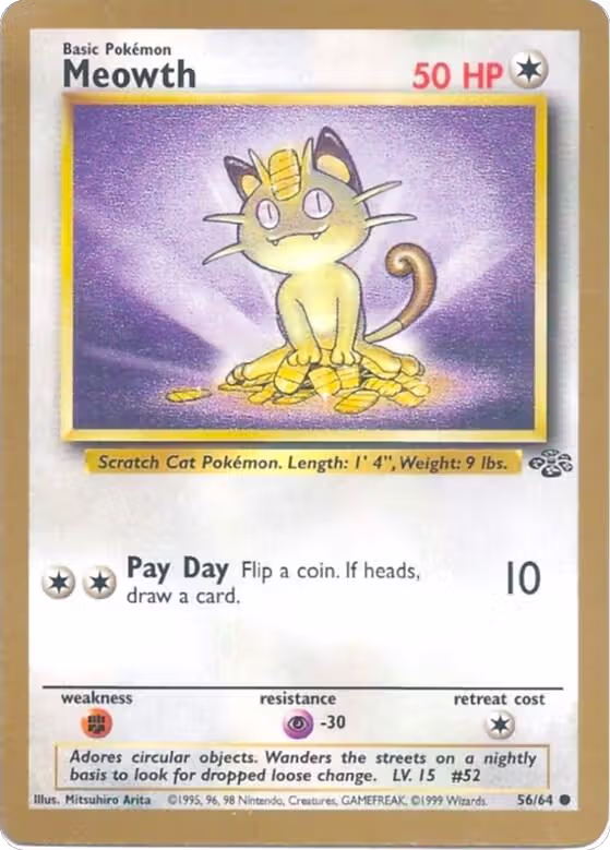 Meowth - 56/64 (Gold Bordered Promo) (56/64), Miscellaneous Cards & Products — Pokémon card price