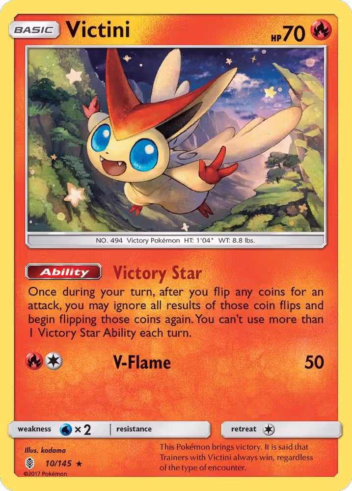 Victini (10/145), SM - Guardians Rising — Pokémon card price