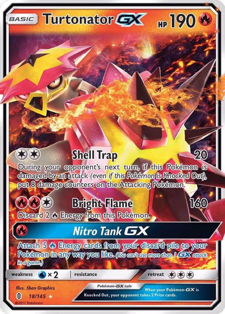 Turtonator GX (18/145), SM - Guardians Rising — Pokémon card price