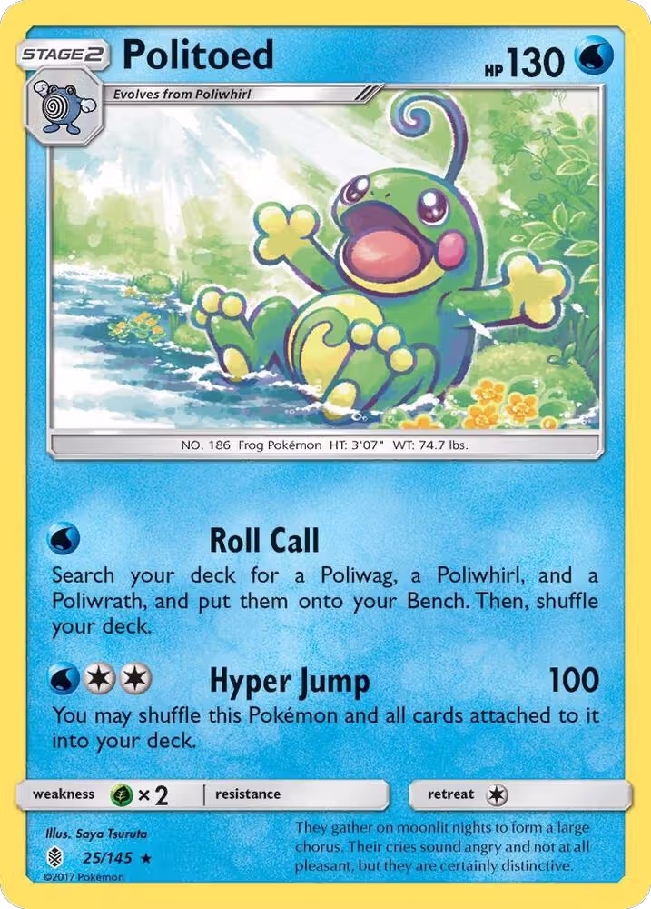 Politoed (25/145), SM - Guardians Rising — Pokémon card price