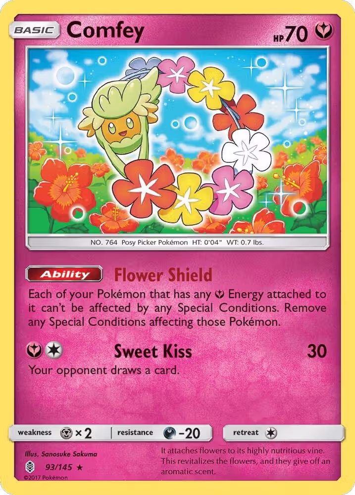 Comfey (93/145), SM - Guardians Rising — Pokémon card price