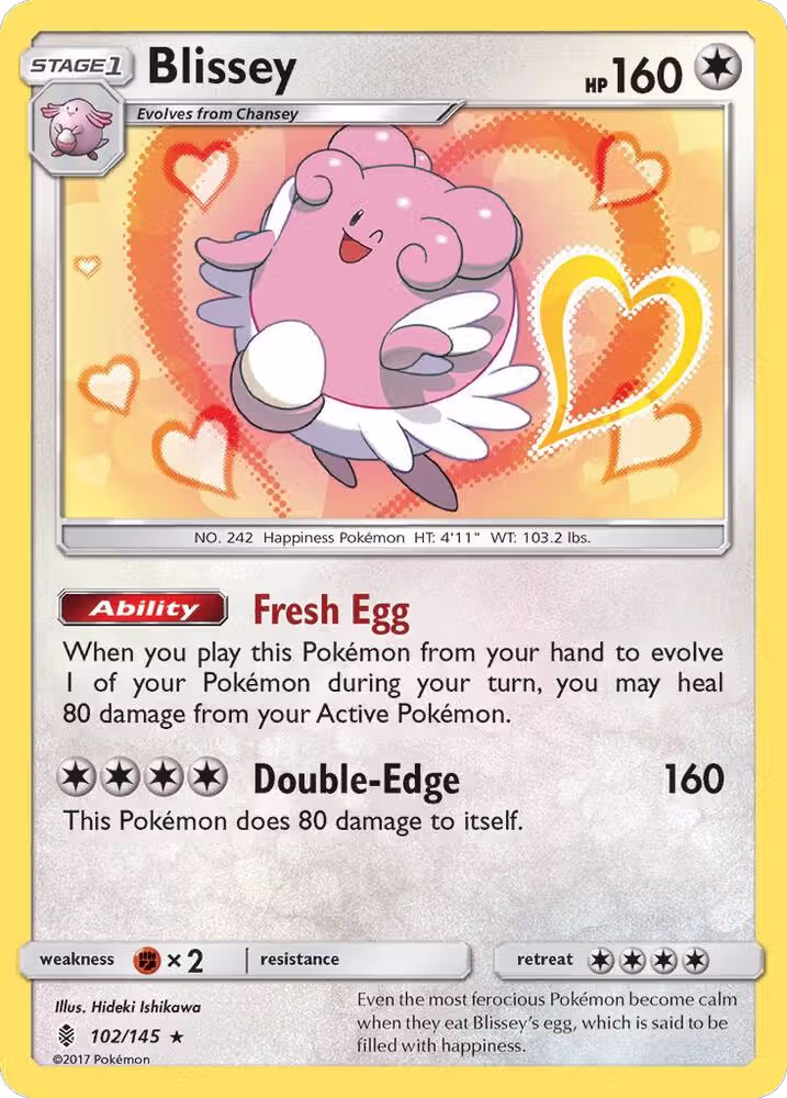 Blissey (102/145), SM - Guardians Rising — Pokémon card price