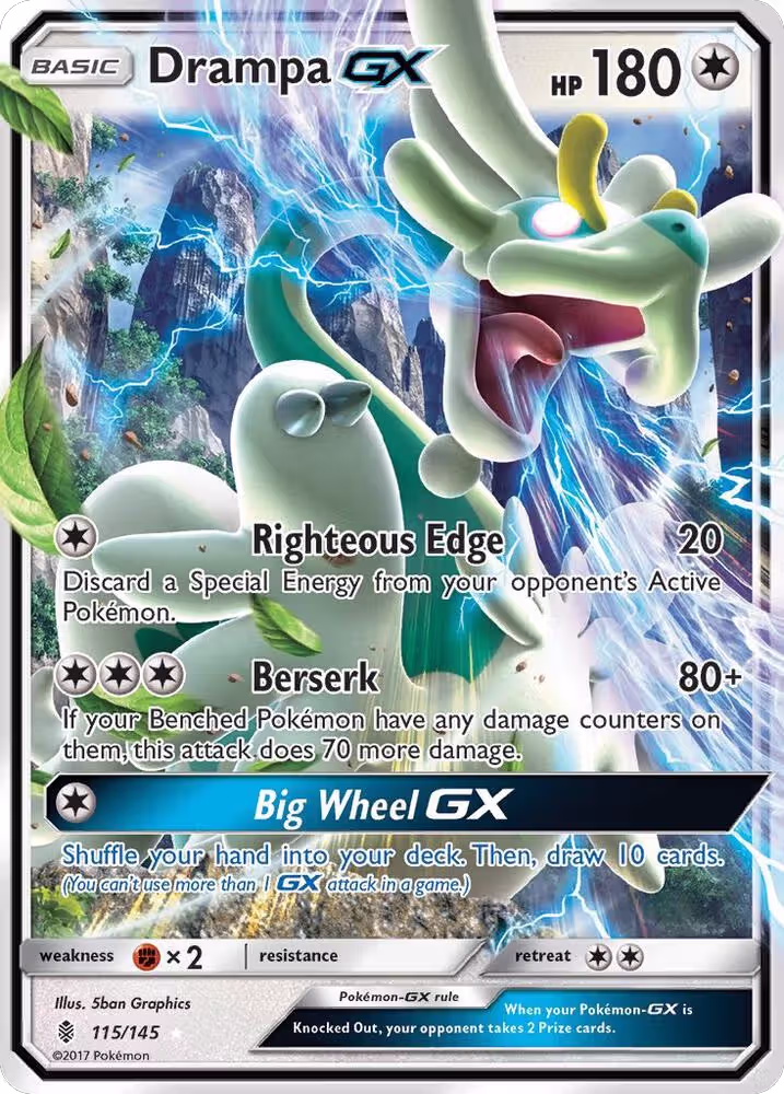 Drampa GX (115/145), SM - Guardians Rising — Pokémon card price