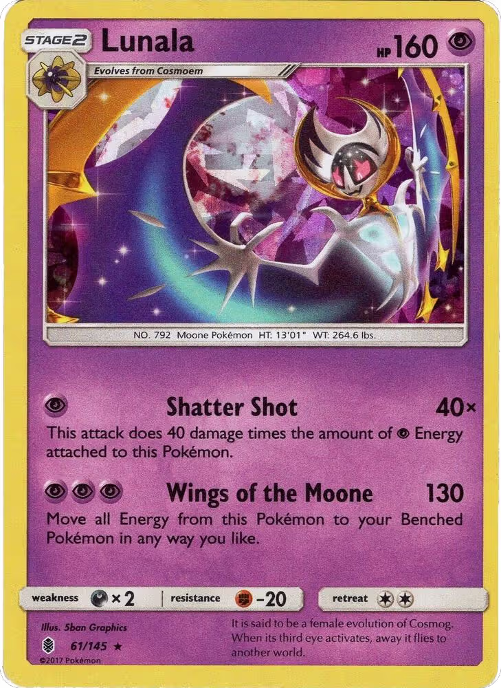 Lunala - 61/145 (Cracked Ice Holo) (061/145), Deck Exclusives — Pokémon card price