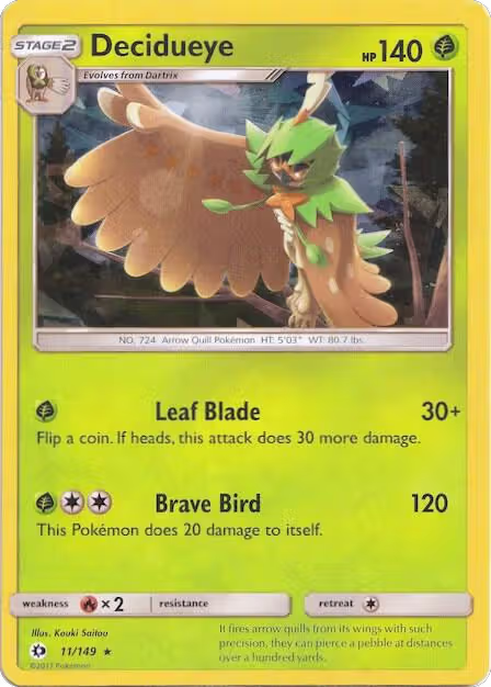 Decidueye - 011/149 (Cracked Ice Holo) (011/149), Deck Exclusives — Pokémon card price