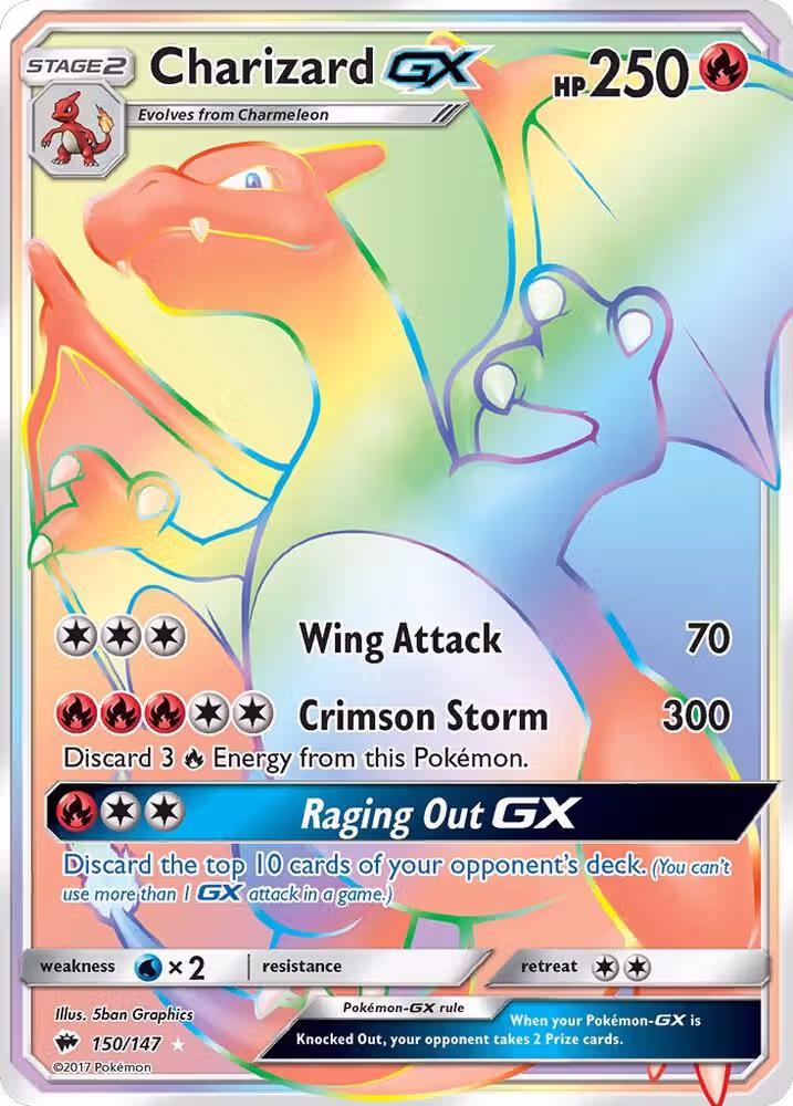 Charizard GX (Secret) (150/147), SM - Burning Shadows — Pokémon card price