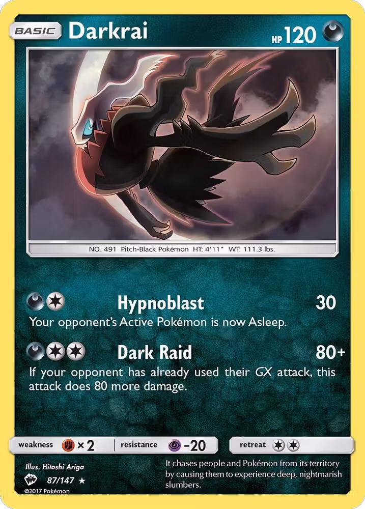 Darkrai (87/147), SM - Burning Shadows — Pokémon card price
