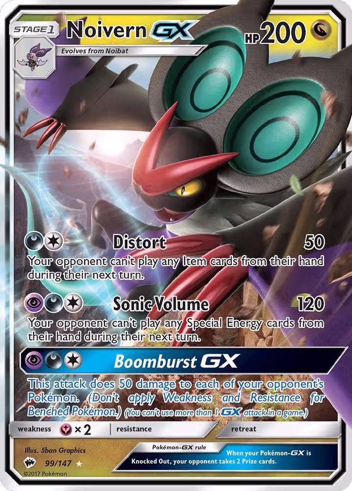 Noivern GX (99/147), SM - Burning Shadows — Pokémon card price
