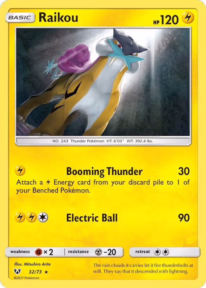 Raikou (32/73), Shining Legends — Pokémon card price