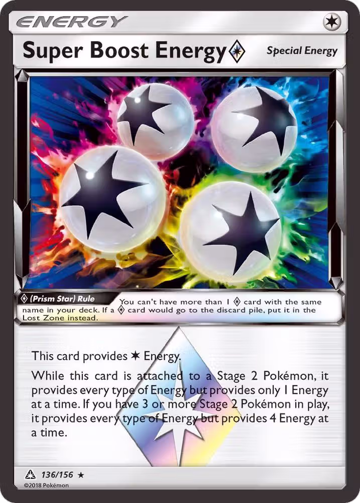 Super Boost Energy Prism Star (136/156), SM - Ultra Prism — Pokémon card price