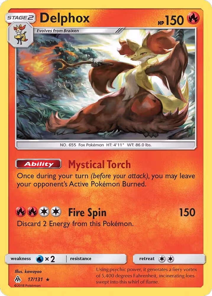 Delphox (17/131), SM - Forbidden Light — Pokémon card price