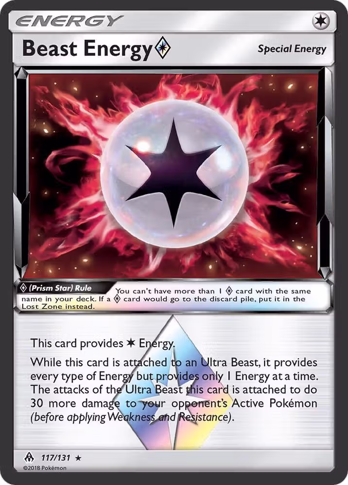 Beast Energy Prism Star (117/131), SM - Forbidden Light — Pokémon card price
