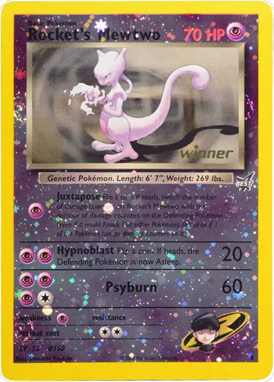 Rocket's Mewtwo - 8 [Winner] — one of the most expensive Pokémon cards