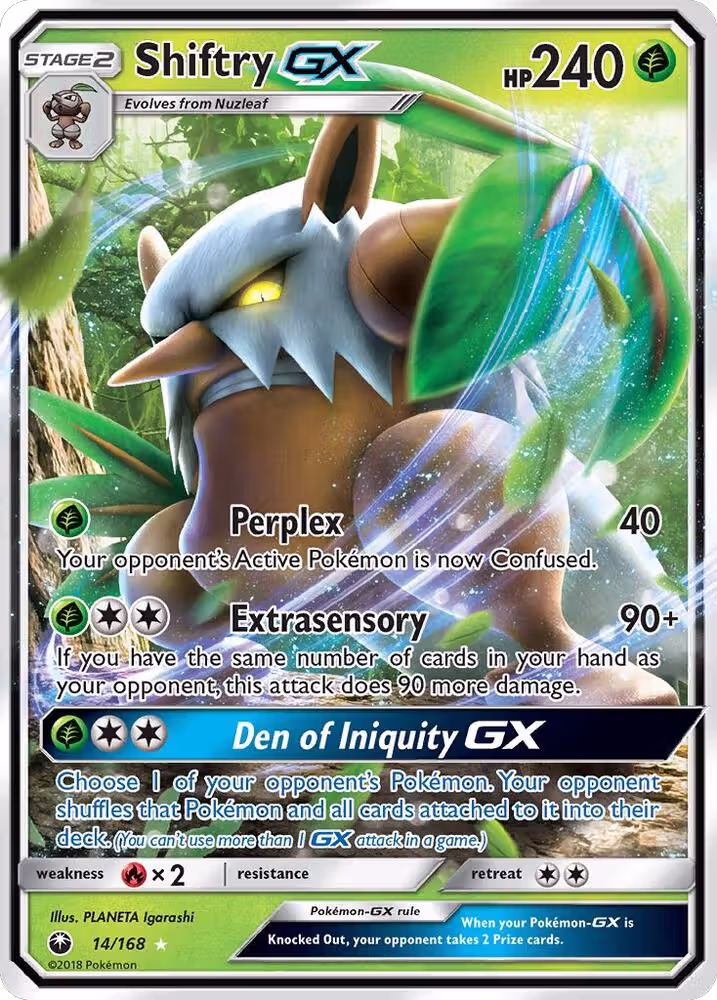 Shiftry GX (14/168), SM - Celestial Storm — Pokémon card price