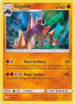 Gigalith - 71/149 (Cosmos Holo) (071/149), Blister Exclusives — Pokémon card price
