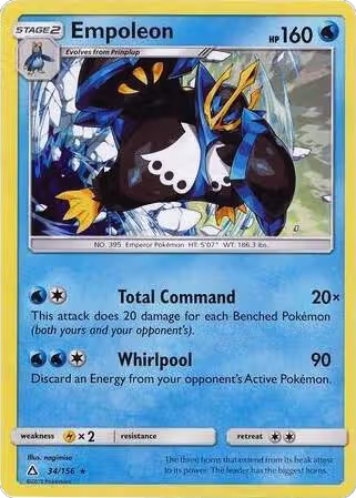 Empoleon - 34/156 (Cracked Ice Holo) (034/156), Deck Exclusives — Pokémon card price