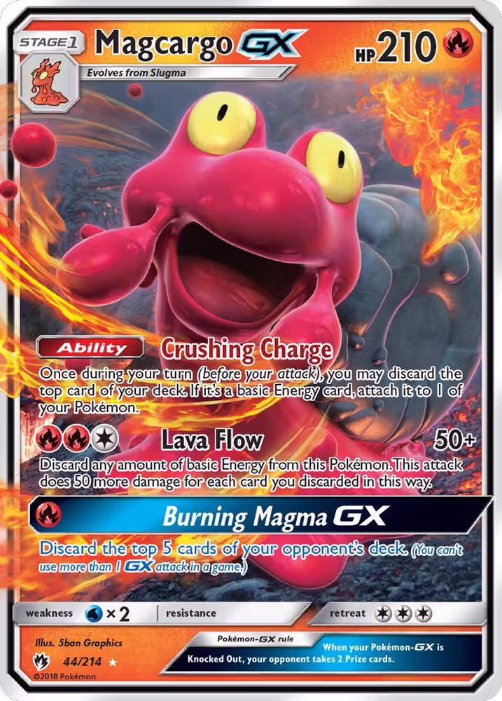 Magcargo GX (44/214), SM - Lost Thunder — Pokémon card price