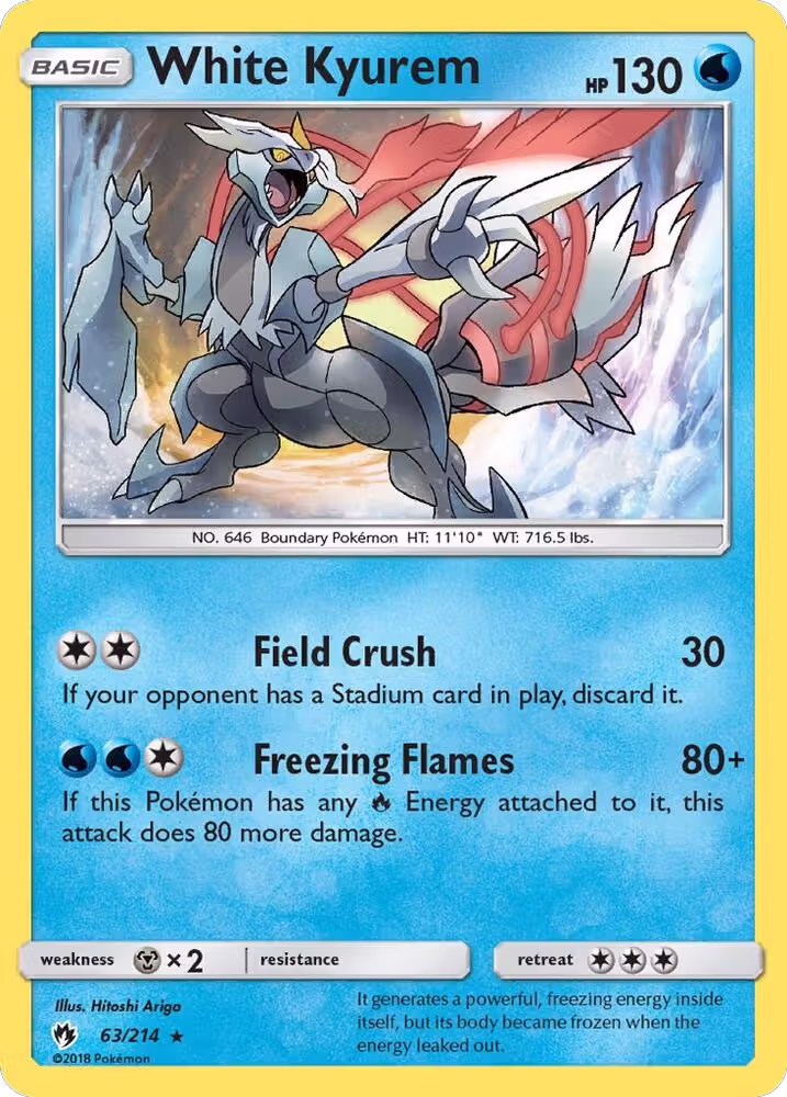 White Kyurem (63/214), SM - Lost Thunder — Pokémon card price