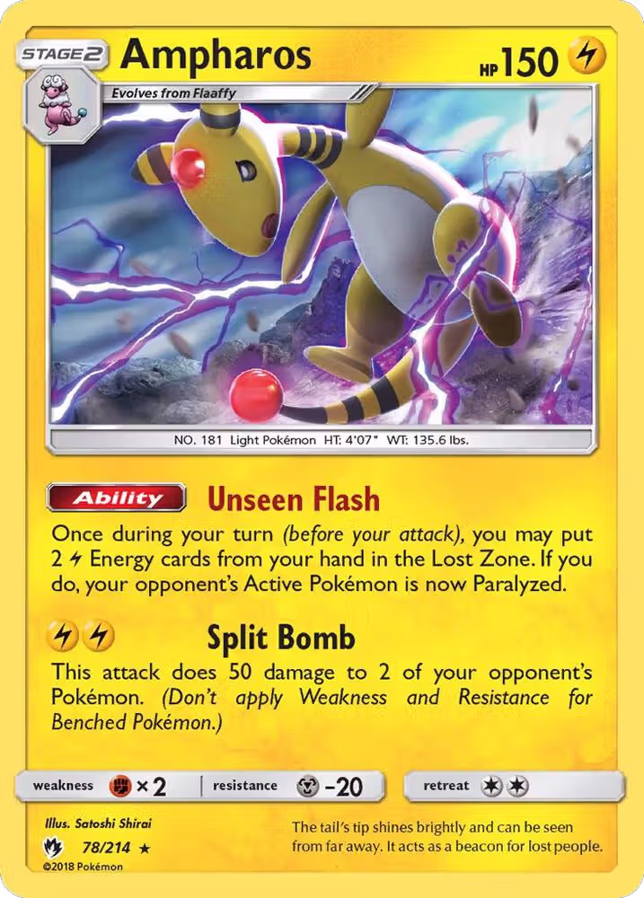 Ampharos (78/214), SM - Lost Thunder — Pokémon card price
