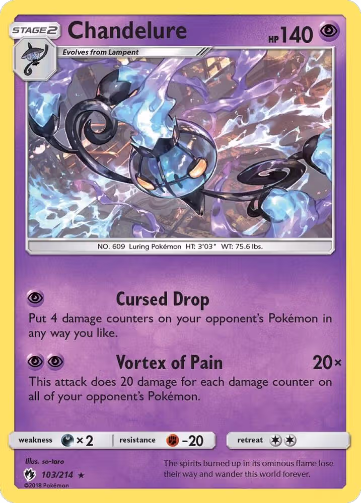 Chandelure (103/214), SM - Lost Thunder — Pokémon card price
