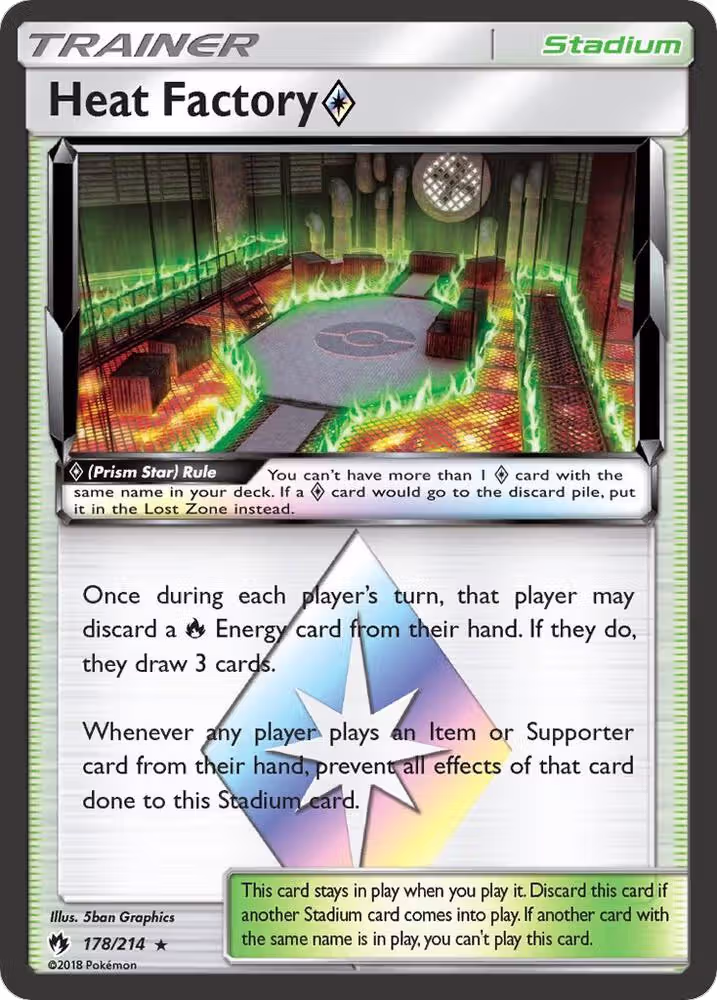 Heat Factory Prism Star (178/214), SM - Lost Thunder — Pokémon card price