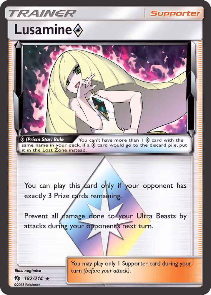 Lusamine Prism Star (182/214), SM - Lost Thunder — Pokémon card price