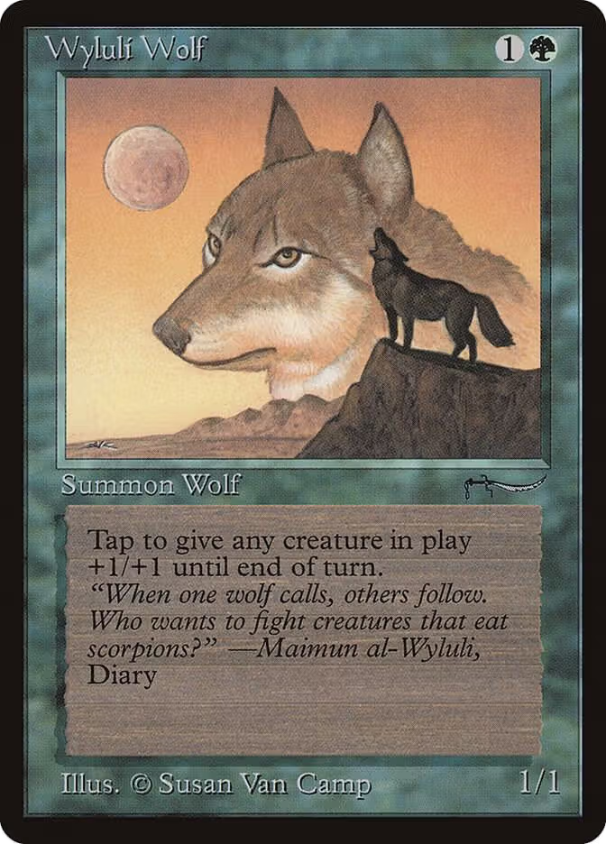 Wyluli Wolf (Light), Arabian Nights — Magic card price