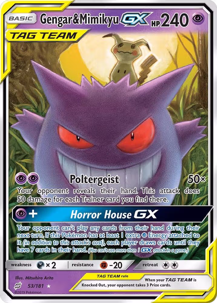 Gengar & Mimikyu GX (53/181), SM - Team Up — Pokémon card price