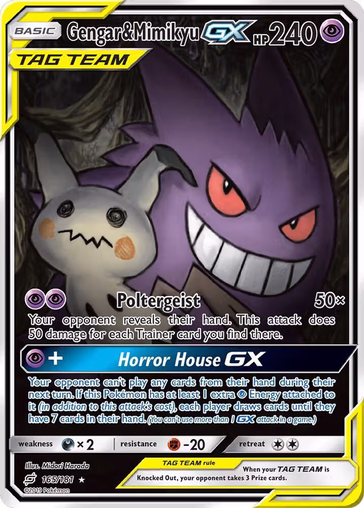 Gengar & Mimikyu GX (Alternate Full Art) — one of the most expensive Pokémon cards