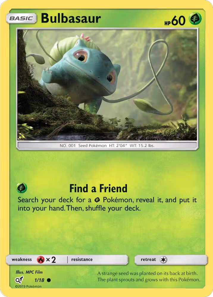 Bulbasaur (Holo Common) (1/18), Detective Pikachu — Pokémon card price