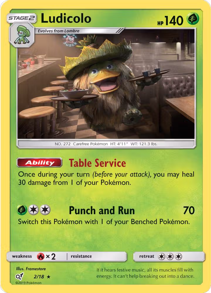 Ludicolo (2/18), Detective Pikachu — Pokémon card price