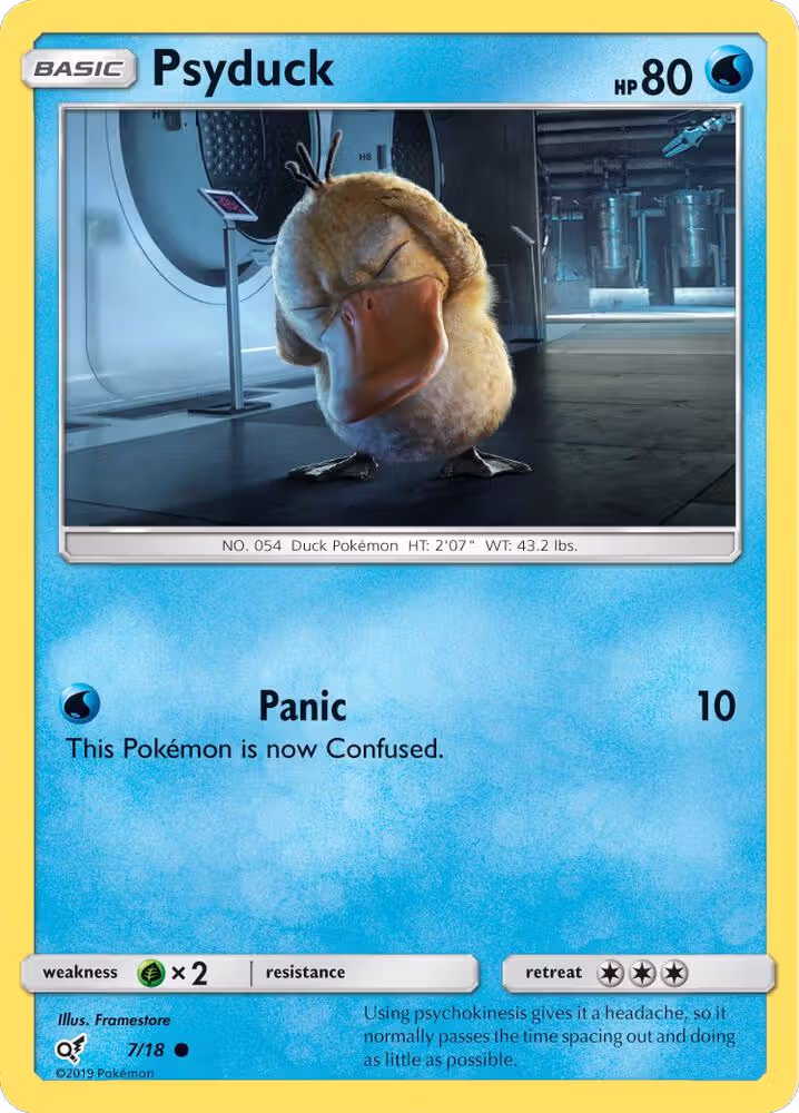 Psyduck (Holo Common) (7/18), Detective Pikachu — Pokémon card price