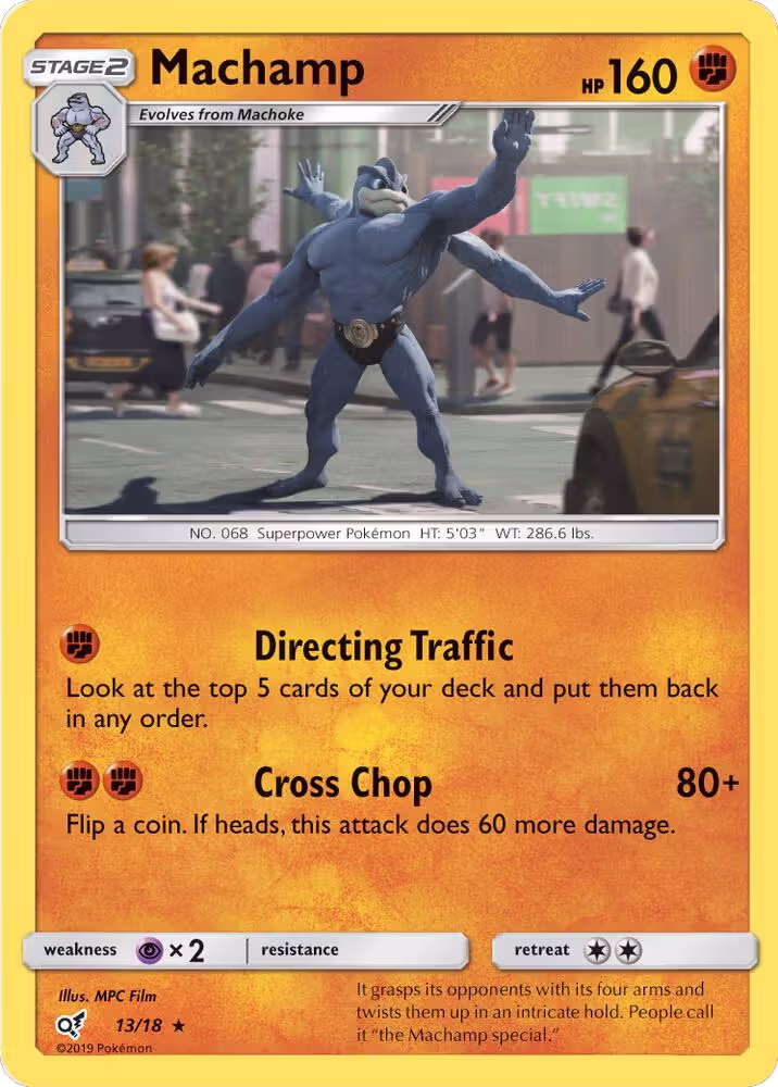 Machamp (13/18), Detective Pikachu — Pokémon card price