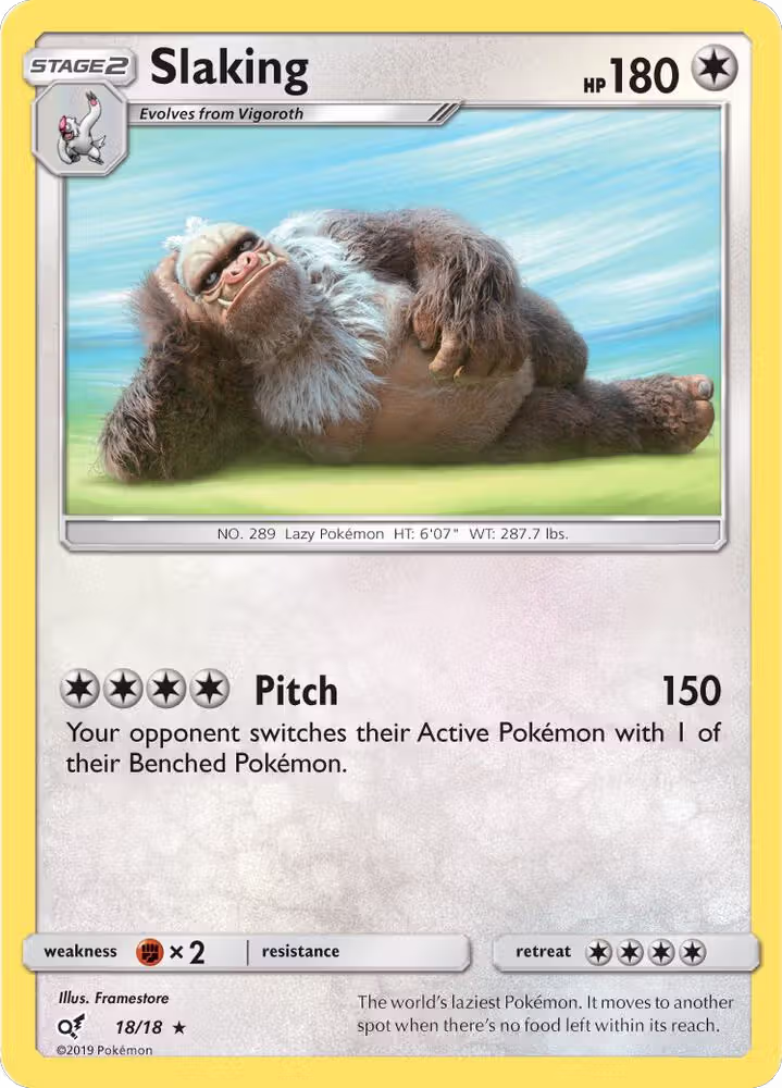 Slaking (18/18), Detective Pikachu — Pokémon card price