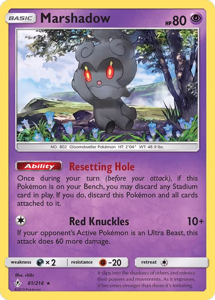 Marshadow (81/214), SM - Unbroken Bonds — Pokémon card price