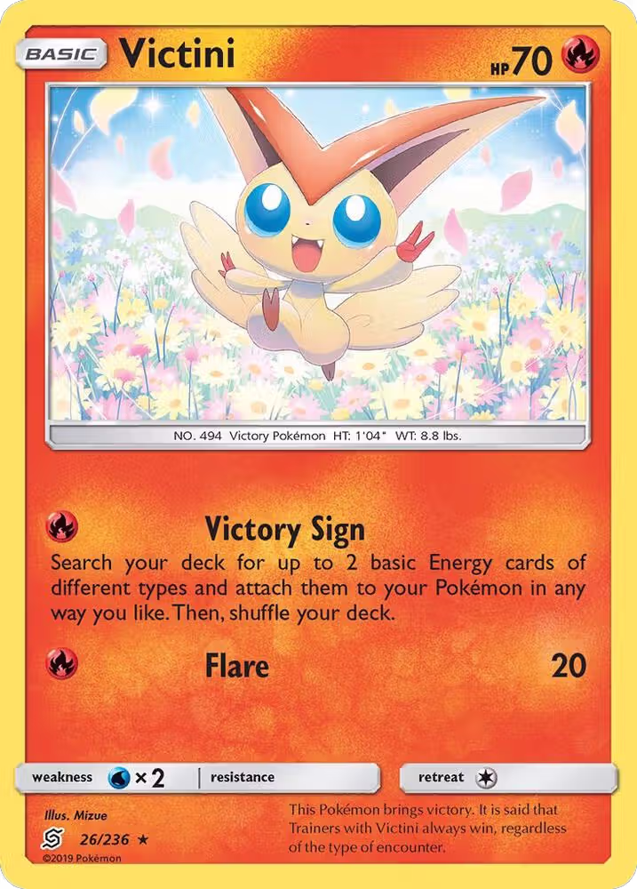 Victini (26/236), SM - Unified Minds — Pokémon card price
