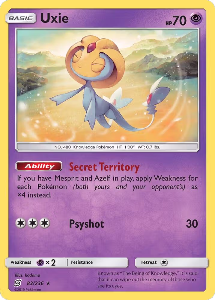 Uxie (83/236), SM - Unified Minds — Pokémon card price