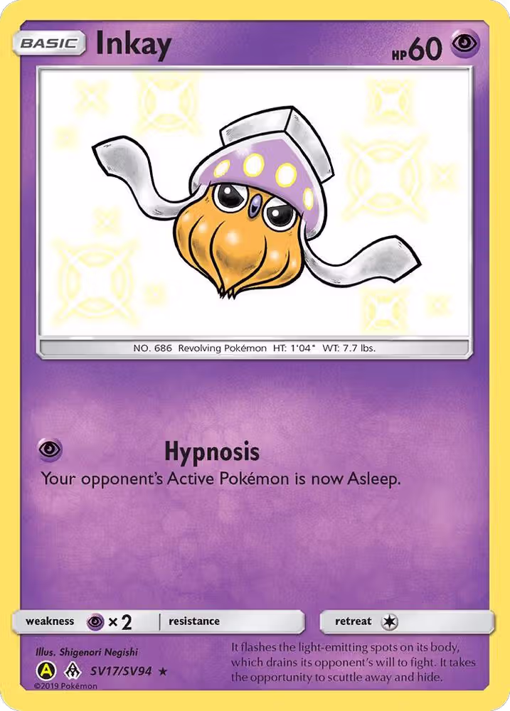 Inkay (SV17/SV94), Hidden Fates: Shiny Vault — Pokémon card price