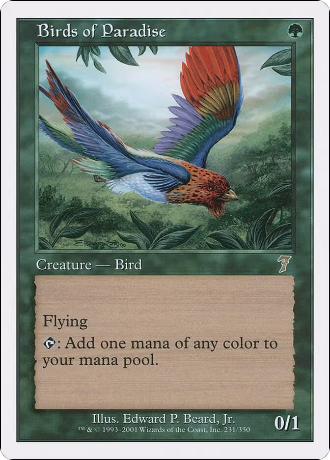 Birds of Paradise (231), 7th Edition — Magic card price