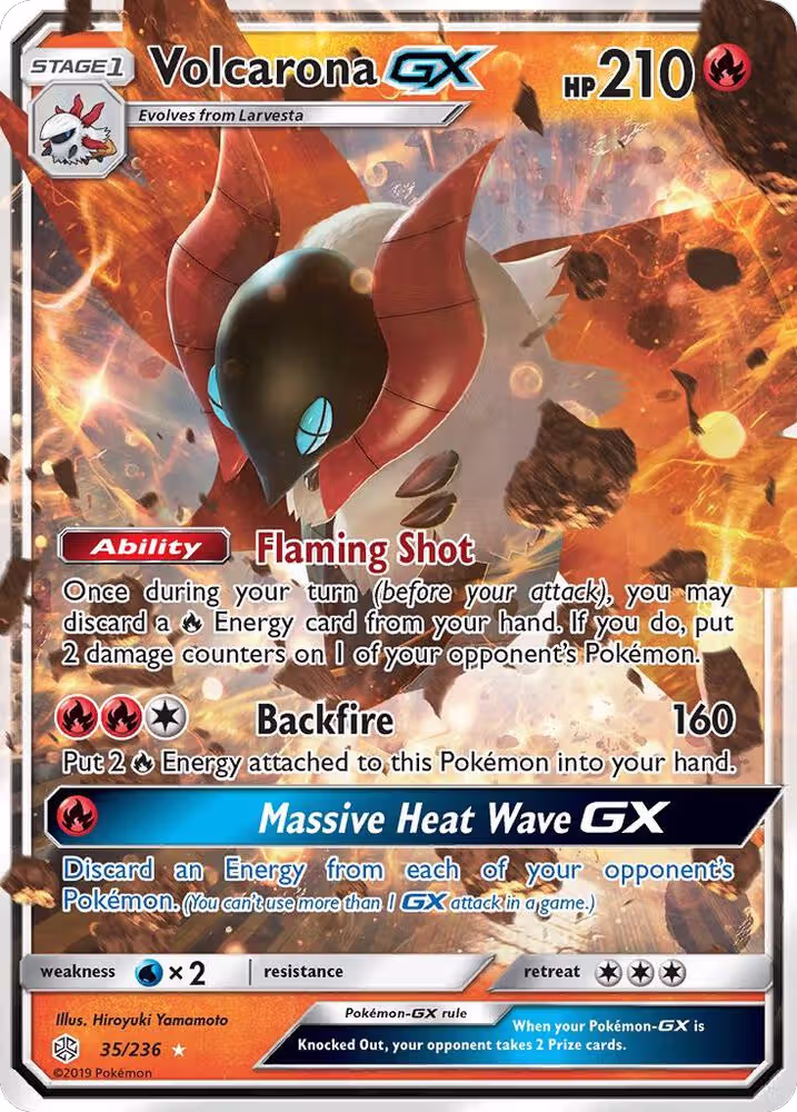 Volcarona GX (35/236), SM - Cosmic Eclipse — Pokémon card price