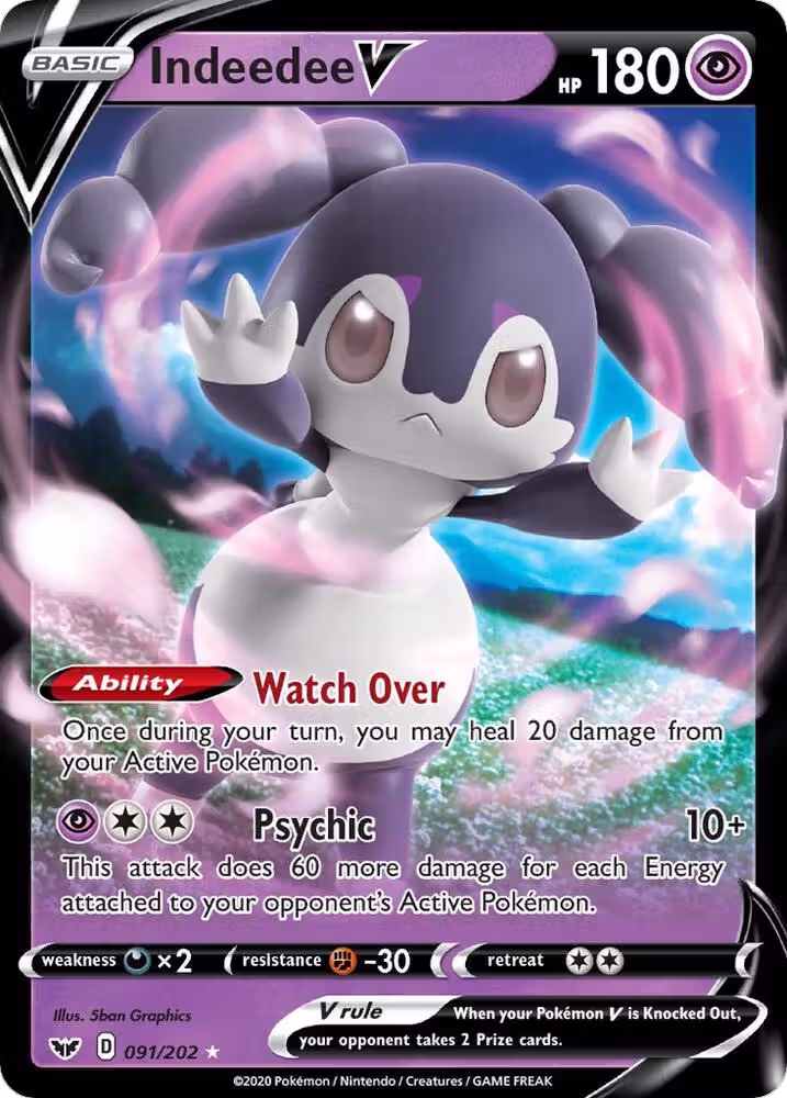 Indeedee V (091/202), Sword & Shield Base Set — Pokémon card price