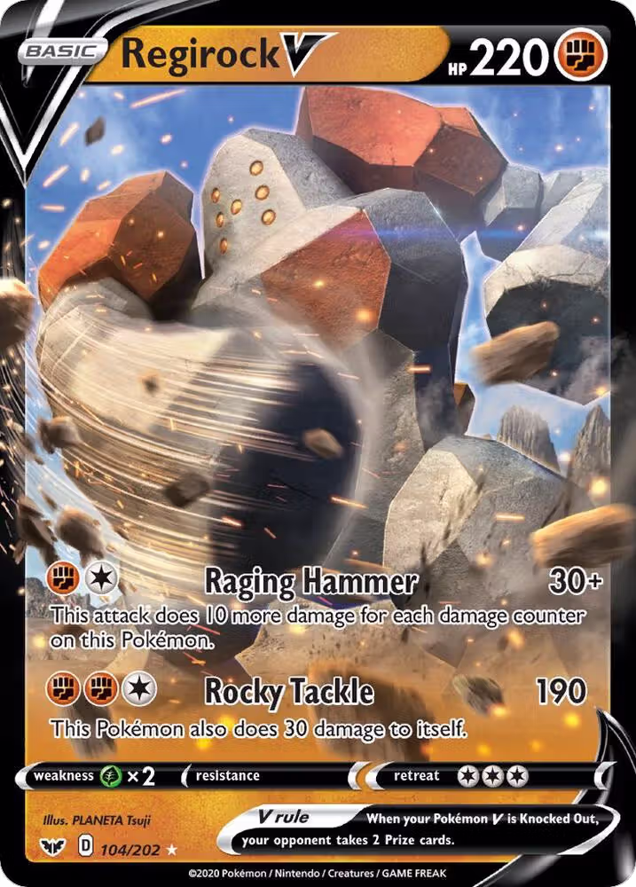 Regirock V (104/202), Sword & Shield Base Set — Pokémon card price